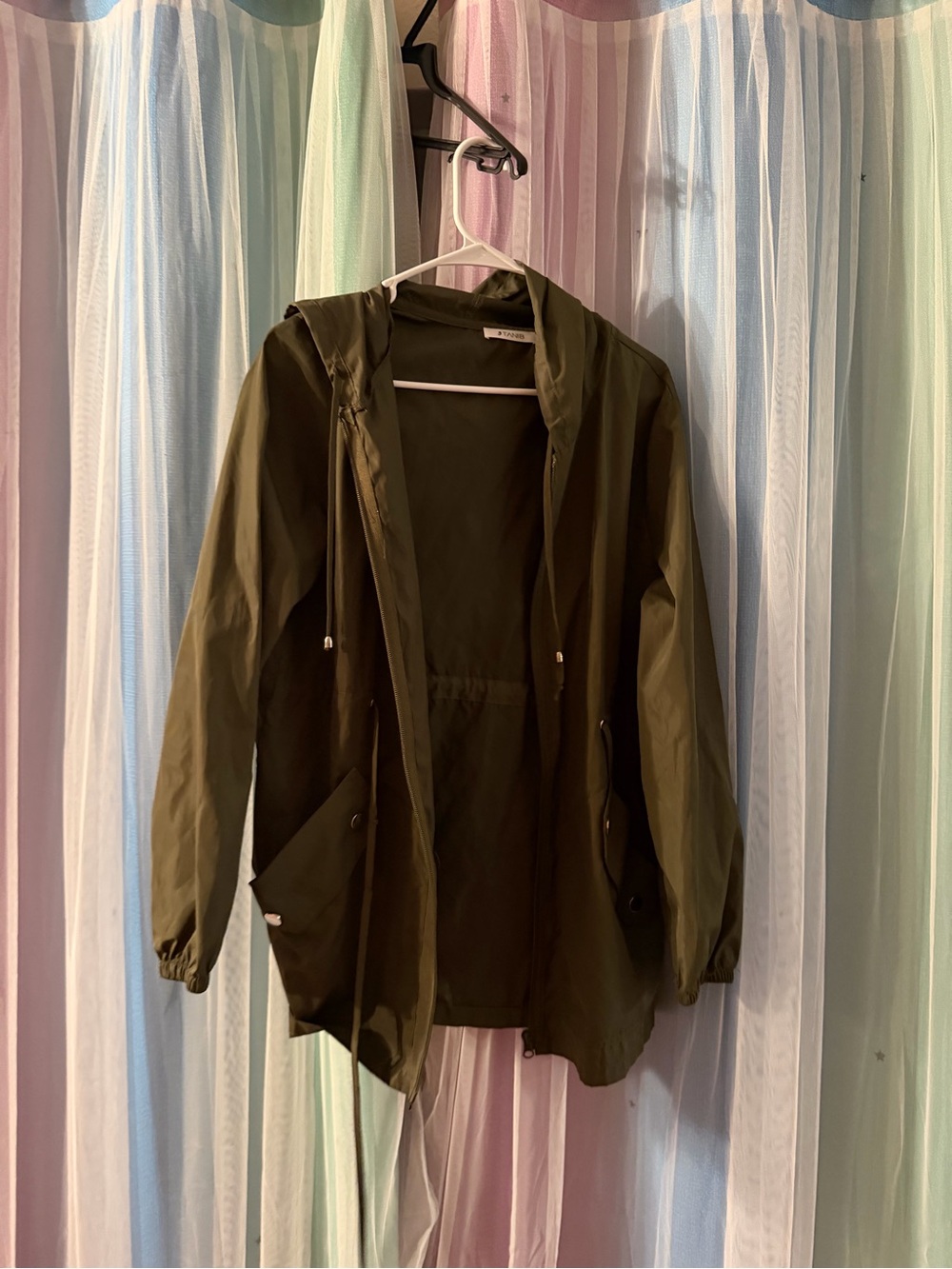 Olive Green Hooded Lightweight Jacket